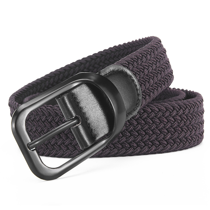 Unisex elastični pojas od platna s aluminijskom kopčom na iglu, bez rupa
