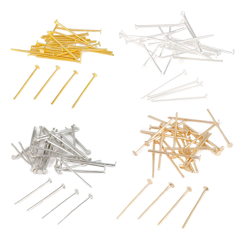 18K zlatno premazane bakrene T-pin igle za izradu nakita – metalni dodaci za DIY