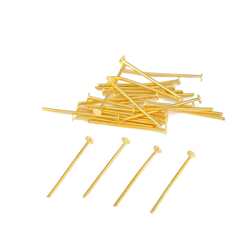 18K zlatno premazane bakrene T-pin igle za izradu nakita – metalni dodaci za DIY