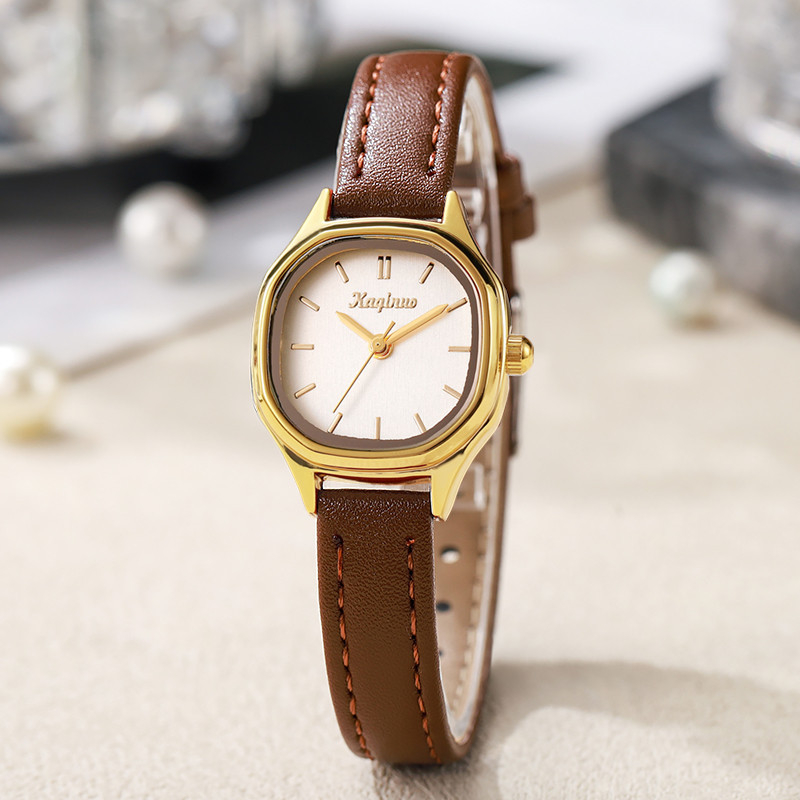 Kyoju Kqn220 Ženski sat s malim brojčanikom, vintage minimalističkog stila, kvarc, PU remen, metalno kućište