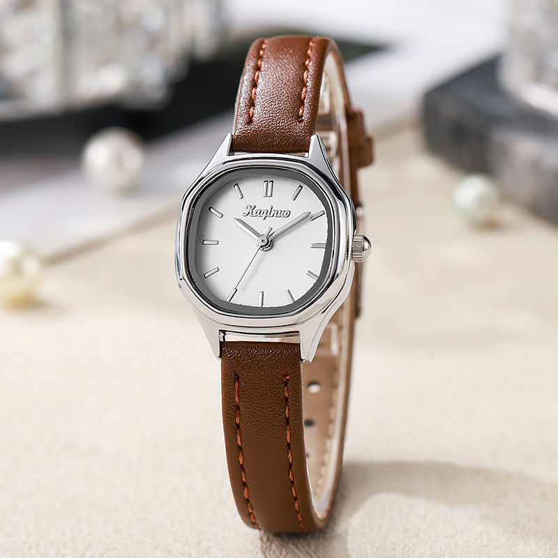 Kyoju Kqn220 Ženski sat s malim brojčanikom, vintage minimalističkog stila, kvarc, PU remen, metalno kućište