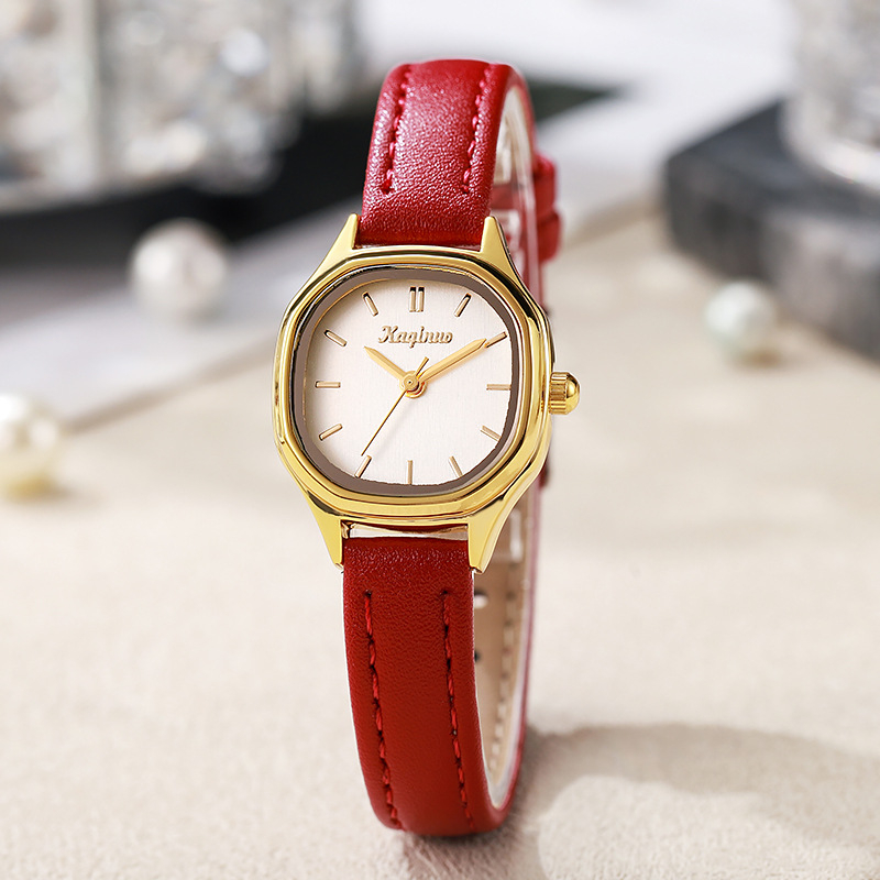 Kyoju Kqn220 Ženski sat s malim brojčanikom, vintage minimalističkog stila, kvarc, PU remen, metalno kućište