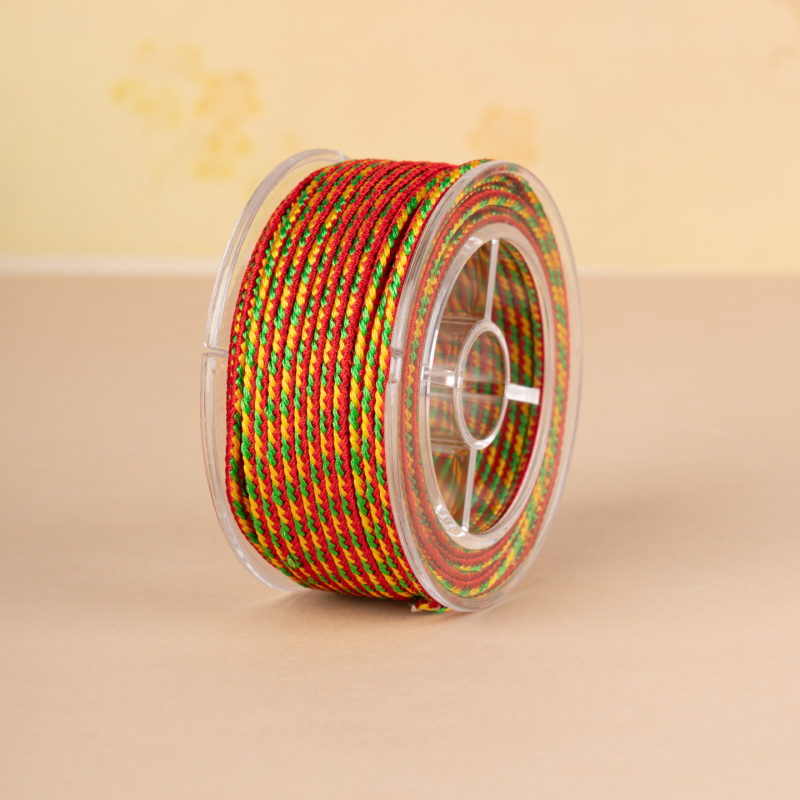 Kétszínű Ruyi zsinór, 2 mm, kézzel kötött sodort zsinór karkötőkhez és nyakláncokhoz, DIY anyagok