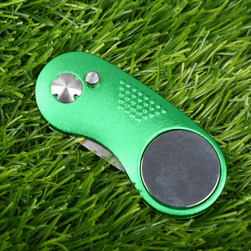 Nova metalna golf sklopiva vilica za greens, aluminijski držač i spiralna opruga od nehrđajućeg čelika – alat za golf loptice