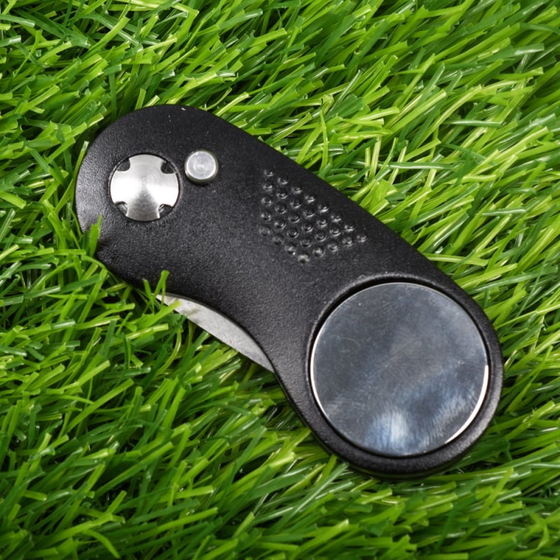Nova metalna golf sklopiva vilica za greens, aluminijski držač i spiralna opruga od nehrđajućeg čelika – alat za golf loptice