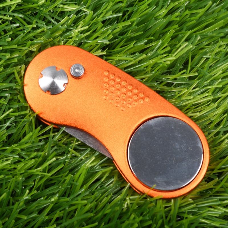 Nova metalna golf sklopiva vilica za greens, aluminijski držač i spiralna opruga od nehrđajućeg čelika – alat za golf loptice