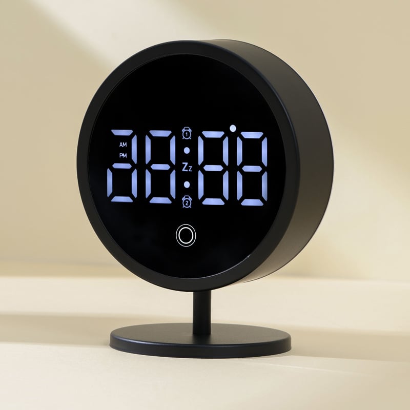 Ceas de birou LED digital ultra-subțire cu alarmă puternică pentru copii și elevi, alimentat la priză, design modern