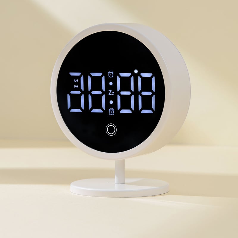 Ceas de birou LED digital ultra-subțire cu alarmă puternică pentru copii și elevi, alimentat la priză, design modern