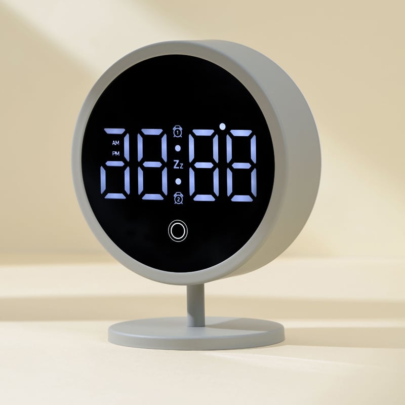 Ceas de birou LED digital ultra-subțire cu alarmă puternică pentru copii și elevi, alimentat la priză, design modern