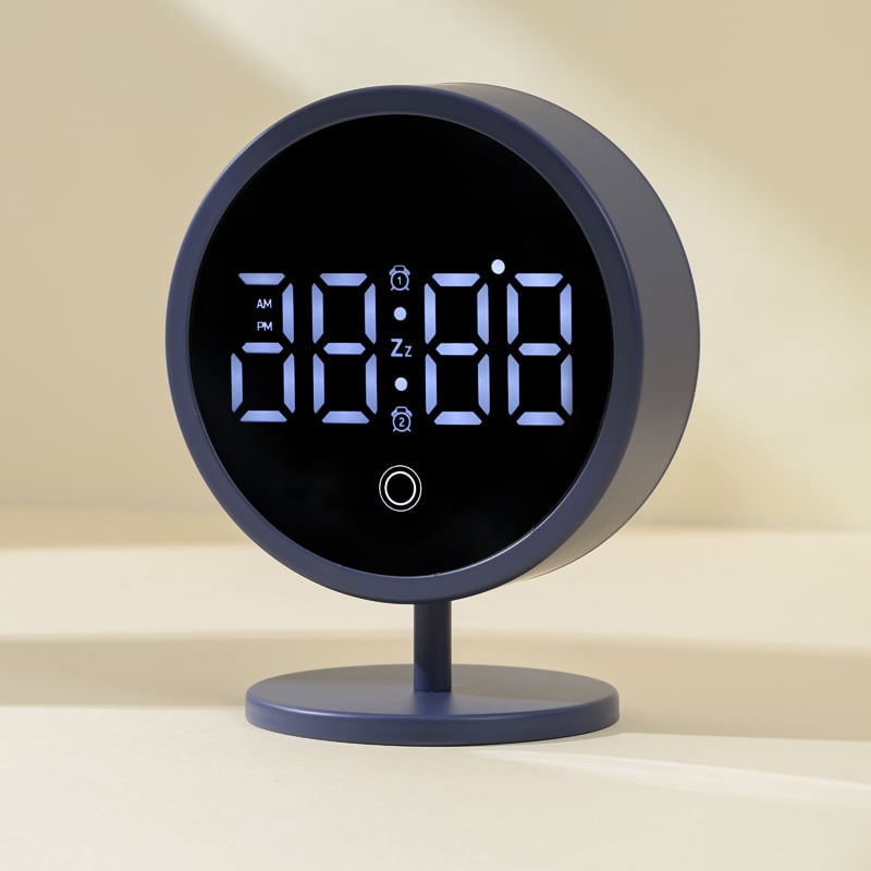 Ceas de birou LED digital ultra-subțire cu alarmă puternică pentru copii și elevi, alimentat la priză, design modern