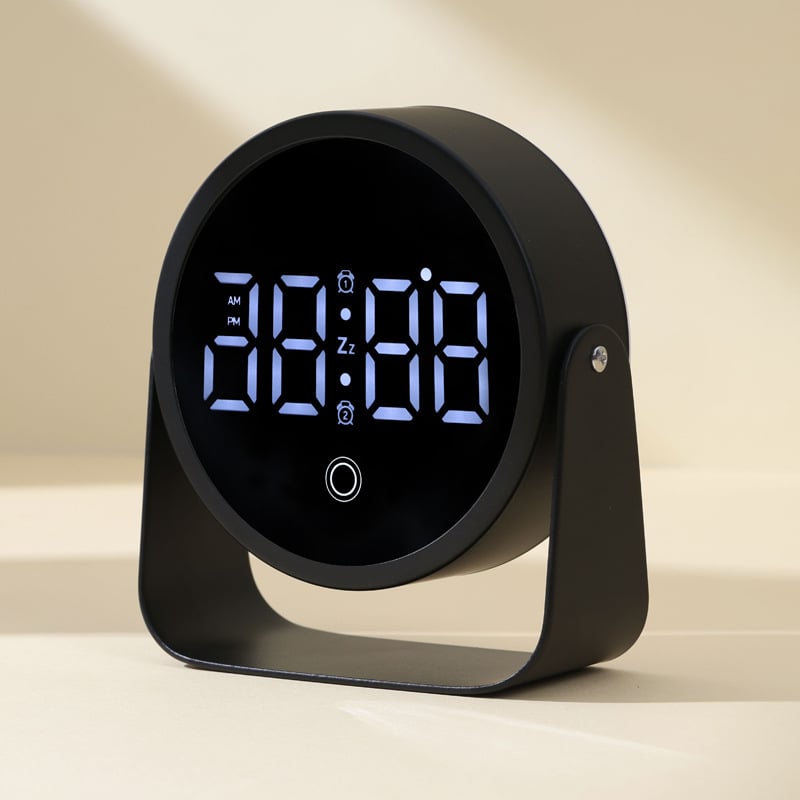 Ceas de birou LED digital ultra-subțire cu alarmă puternică pentru copii și elevi, alimentat la priză, design modern