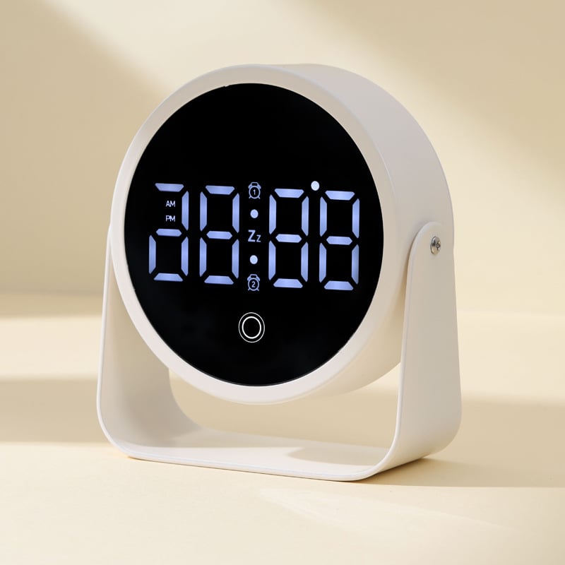 Ceas de birou LED digital ultra-subțire cu alarmă puternică pentru copii și elevi, alimentat la priză, design modern