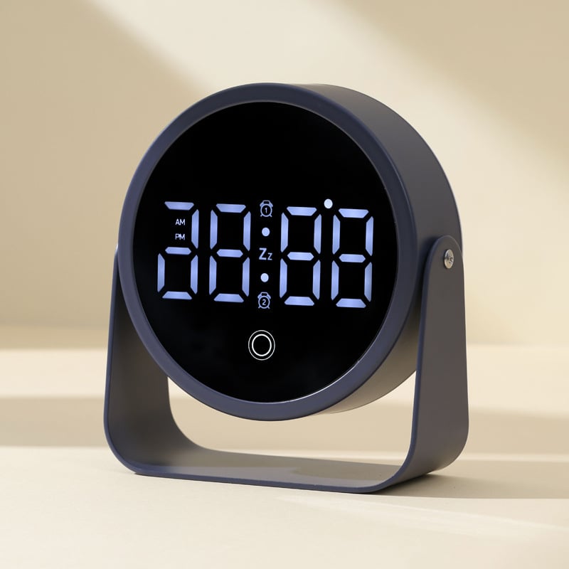 Ceas de birou LED digital ultra-subțire cu alarmă puternică pentru copii și elevi, alimentat la priză, design modern