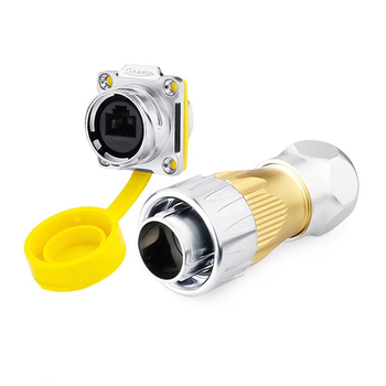 Lingke DH24 vodootporan RJ45 avionski priključak za vanjsku mrežu, dvostruka glava, kabelski produžitelj Ethernet