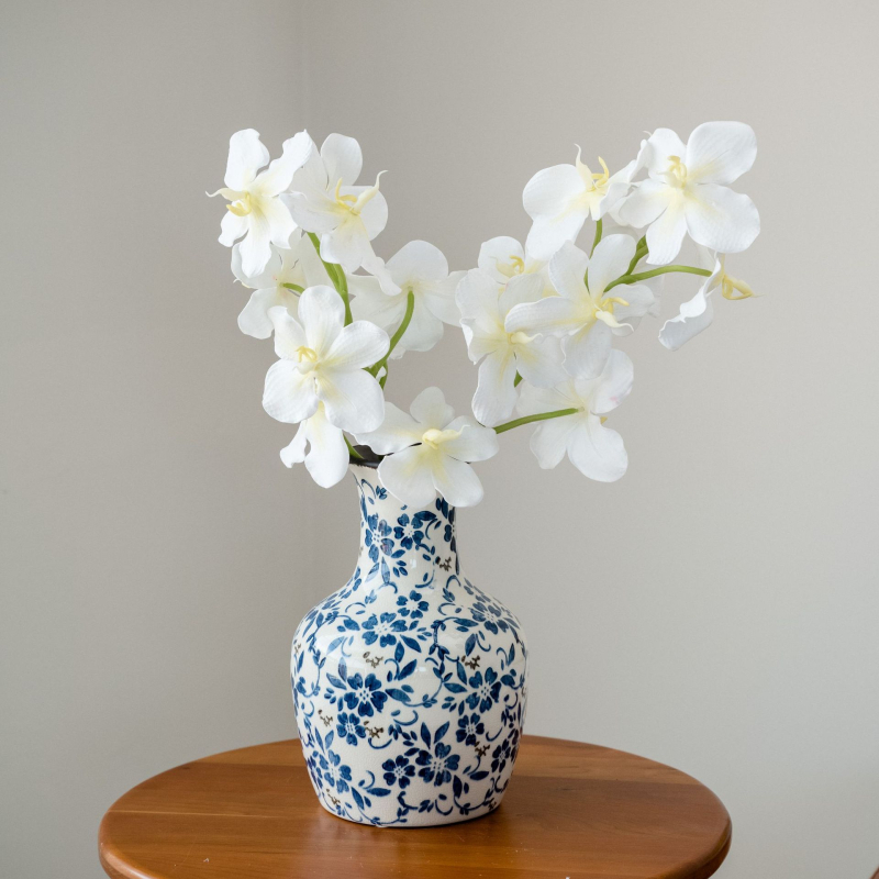 Umjetni buket s 9 glavica Phalaenopsis orhideje, realističan dodir, dekorativno cvijeće za stol i vjenčanje