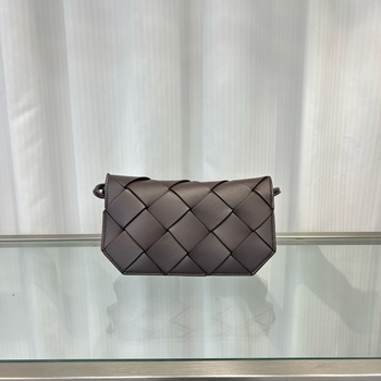 Geantă mică pătrată din piele naturală, împletită, unisex, pentru telefon, curea crossbody
