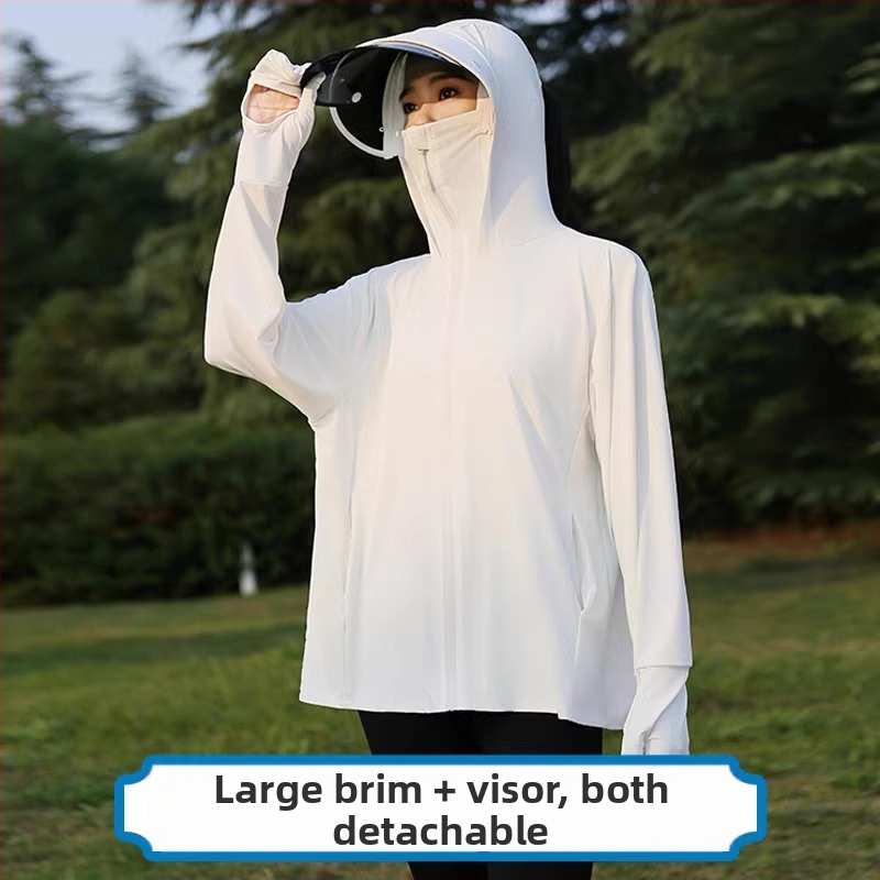 Dámska plážová bunda s ochranou proti slnku UPF50+, ľadovo hodvábna, ľahká s rukavicami, rok výroby 2026