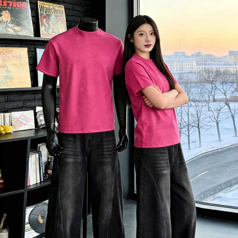Muški T-shirt kratkih rukava od čistog pamuka, s malim okruglim ovratnikom i rukavima s manžetama, ljeto, Sorona, brzo sušenje, ugodan dodir