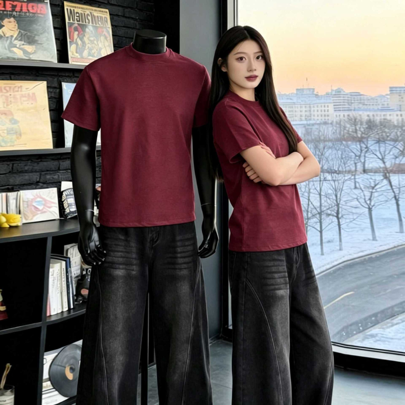 Muški T-shirt kratkih rukava od čistog pamuka, s malim okruglim ovratnikom i rukavima s manžetama, ljeto, Sorona, brzo sušenje, ugodan dodir