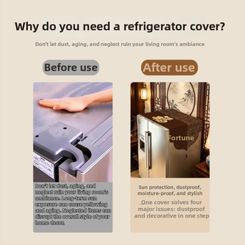 Protecție praf frigider - acoperire universală pentru uși simple sau duble, potrivită pentru cuptor cu microunde și mașina de spălat, țesătură de protecție solară