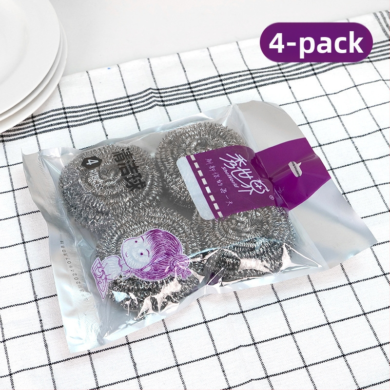 Έξι τεμάχια από ανοξείδωτες μεταλλικές μπάλες για τον καθαρισμό πιάτων