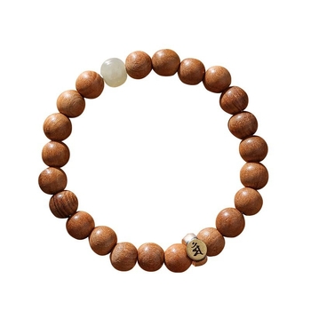2026 Narukvica od drveta breskve s Buddha zaštitnikom, unisex, 12 znakova zodijaka