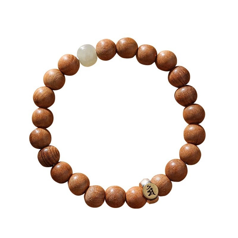 2026 Narukvica od drveta breskve s Buddha zaštitnikom, unisex, 12 znakova zodijaka
