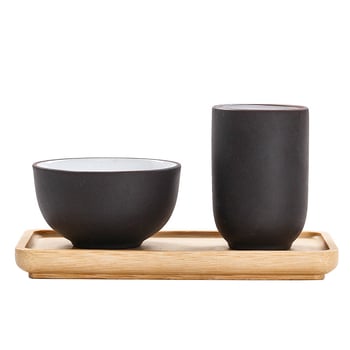 Oolong teás készlet művészi kialakítású aromás pohárral, lila agyagból készült teázó eszközök és fehér porcelán