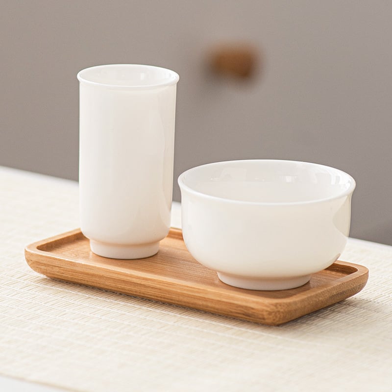 Oolong teás készlet művészi kialakítású aromás pohárral, lila agyagból készült teázó eszközök és fehér porcelán
