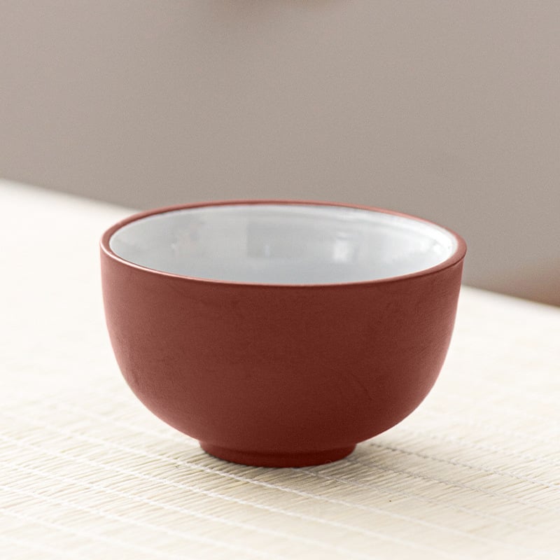 Oolong teás készlet művészi kialakítású aromás pohárral, lila agyagból készült teázó eszközök és fehér porcelán