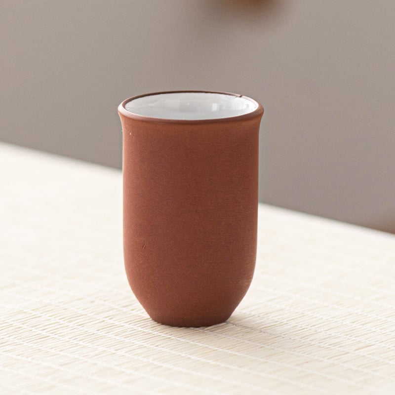 Oolong teás készlet művészi kialakítású aromás pohárral, lila agyagból készült teázó eszközök és fehér porcelán