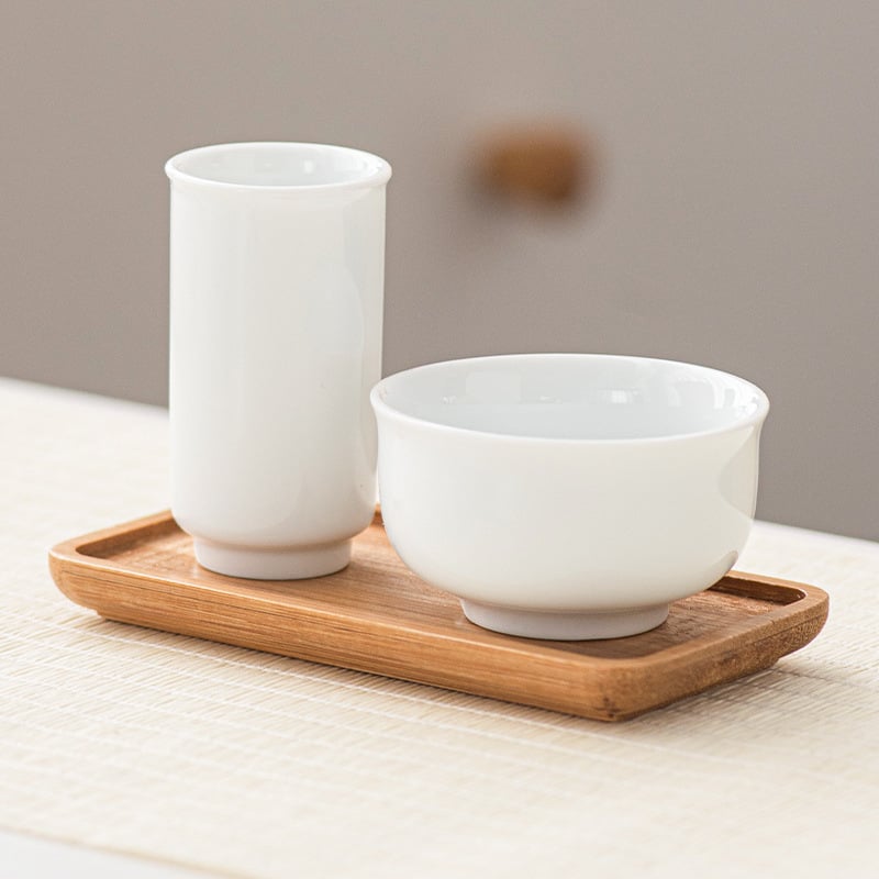 Oolong teás készlet művészi kialakítású aromás pohárral, lila agyagból készült teázó eszközök és fehér porcelán