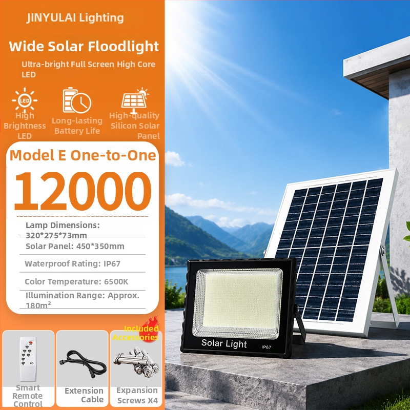 Solarna lampa za kućnu upotrebu, vanjsko dvorišno osvjetljenje, fotovoltna ulićna rasvjeta, LED visokoučinkoviti reflektor, vodootporna