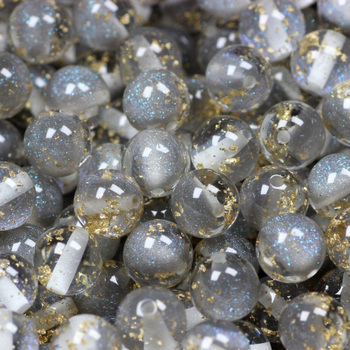 12 mm smola kuglice sa glitterom i zlatnom folijom, okrugle perle s motivom zvjezdano neba za DIY narukvice, lanac za mobitel i privjesak za auto – dodatni materijal