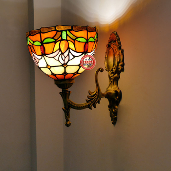 Tiffany stil zidna svjetiljka, vintage američki seoski dizajn za spavaću sobu, hodnik, balkon i kupaonu