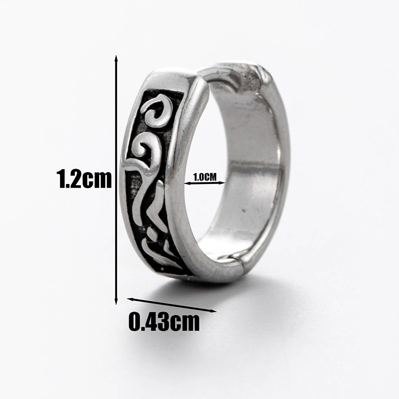 Unisex naušnica od nehrđajućeg čelika s geometrijskim uzorkom, jedan komad, retro stil.