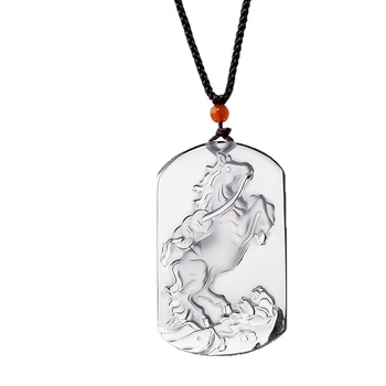 Ručni radom medaljon od bijelog kristala s dvanaest znakova zodijaka, kvadratni privjesak za muškarce, ogrlica, poklon za godinu rođenja