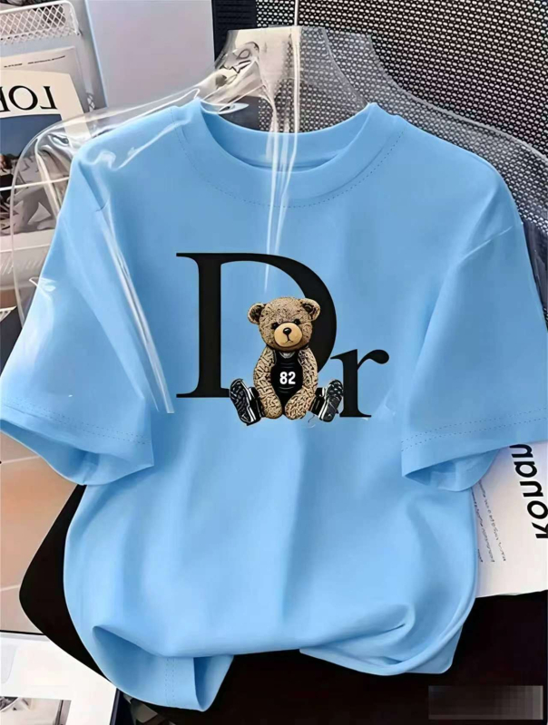 Unisex pamukasta majica kratkih rukava s okruglim izrezom, lagan kroj, karikaturni print