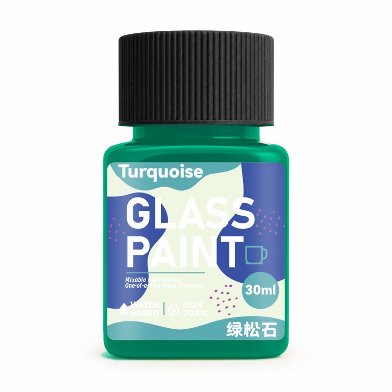 Σετ διαφανών χρωμάτων για γυαλί, 30 ml, για DIY γκράφιτι σε γυάλινη επιφάνεια, γραμμές και γκουάς