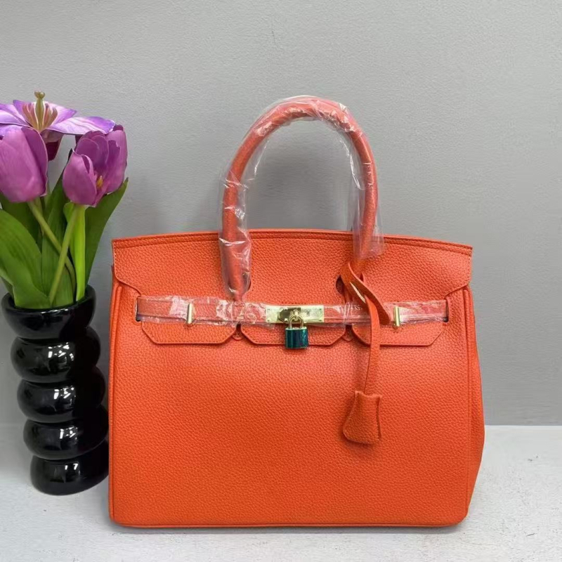 Geantă de damă cu textură lychee și finisaj platinat, nou model de modă, geantă mare în stil Kelly, pentru umăr sau crossbody, potrivită miresei