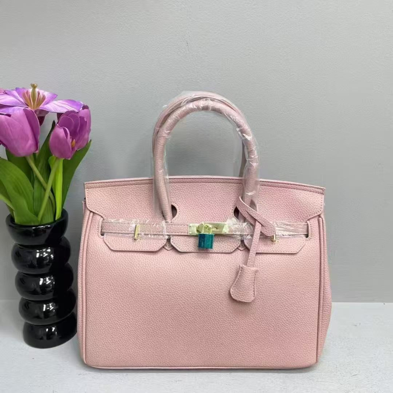Geantă de damă cu textură lychee și finisaj platinat, nou model de modă, geantă mare în stil Kelly, pentru umăr sau crossbody, potrivită miresei