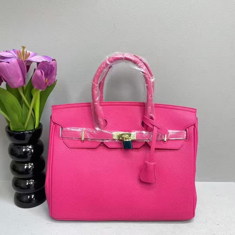 Geantă de damă cu textură lychee și finisaj platinat, nou model de modă, geantă mare în stil Kelly, pentru umăr sau crossbody, potrivită miresei