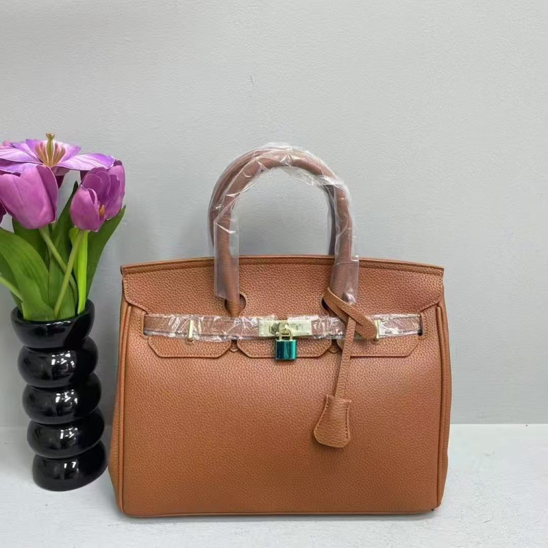 Geantă de damă cu textură lychee și finisaj platinat, nou model de modă, geantă mare în stil Kelly, pentru umăr sau crossbody, potrivită miresei
