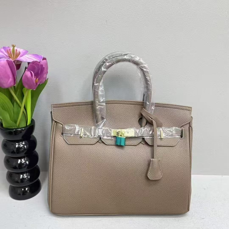 Geantă de damă cu textură lychee și finisaj platinat, nou model de modă, geantă mare în stil Kelly, pentru umăr sau crossbody, potrivită miresei