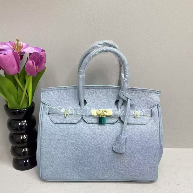 Geantă de damă cu textură lychee și finisaj platinat, nou model de modă, geantă mare în stil Kelly, pentru umăr sau crossbody, potrivită miresei