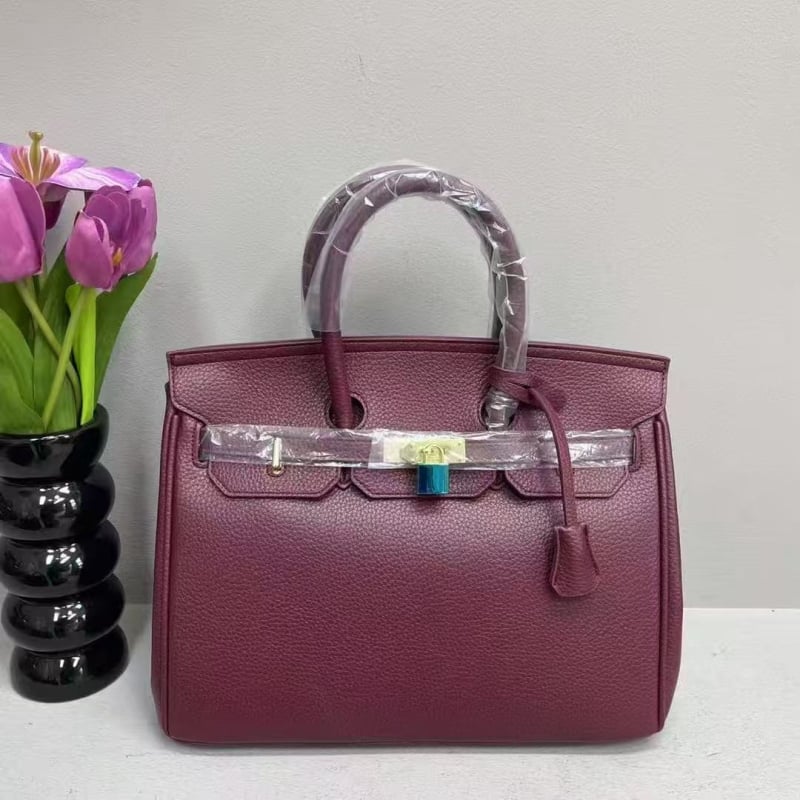Geantă de damă cu textură lychee și finisaj platinat, nou model de modă, geantă mare în stil Kelly, pentru umăr sau crossbody, potrivită miresei