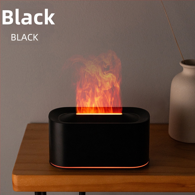 Umidificator inspirat de flacără, mic difuzor de aromă pentru birou cu flacără simulată de cărbune, iluminare ambientală colorată, difuzor de aromă inteligent