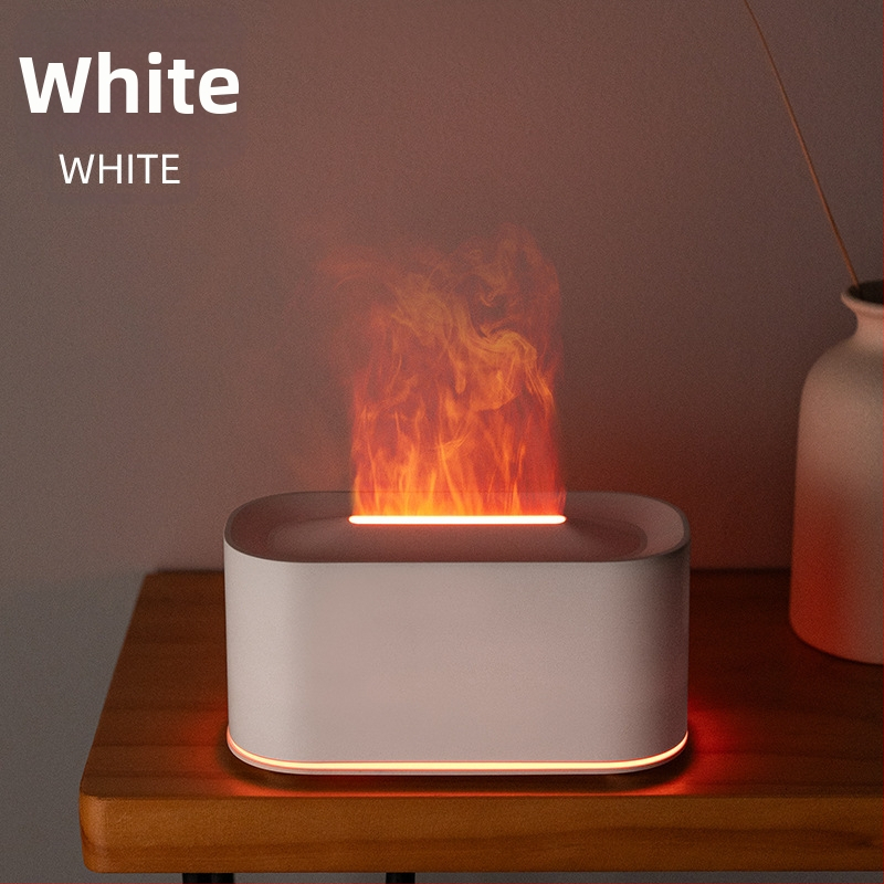 Umidificator inspirat de flacără, mic difuzor de aromă pentru birou cu flacără simulată de cărbune, iluminare ambientală colorată, difuzor de aromă inteligent