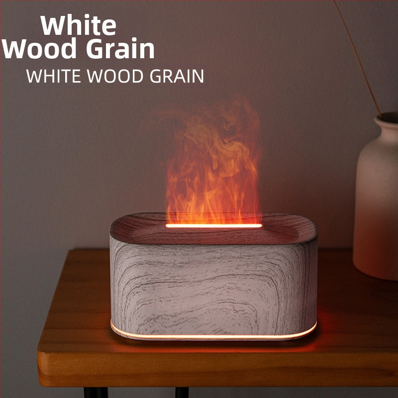 Umidificator inspirat de flacără, mic difuzor de aromă pentru birou cu flacără simulată de cărbune, iluminare ambientală colorată, difuzor de aromă inteligent