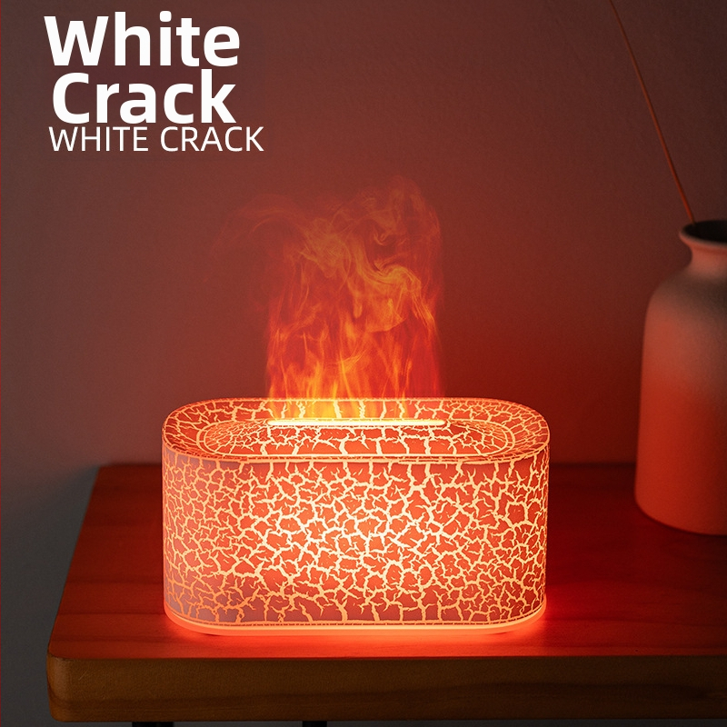 Umidificator inspirat de flacără, mic difuzor de aromă pentru birou cu flacără simulată de cărbune, iluminare ambientală colorată, difuzor de aromă inteligent